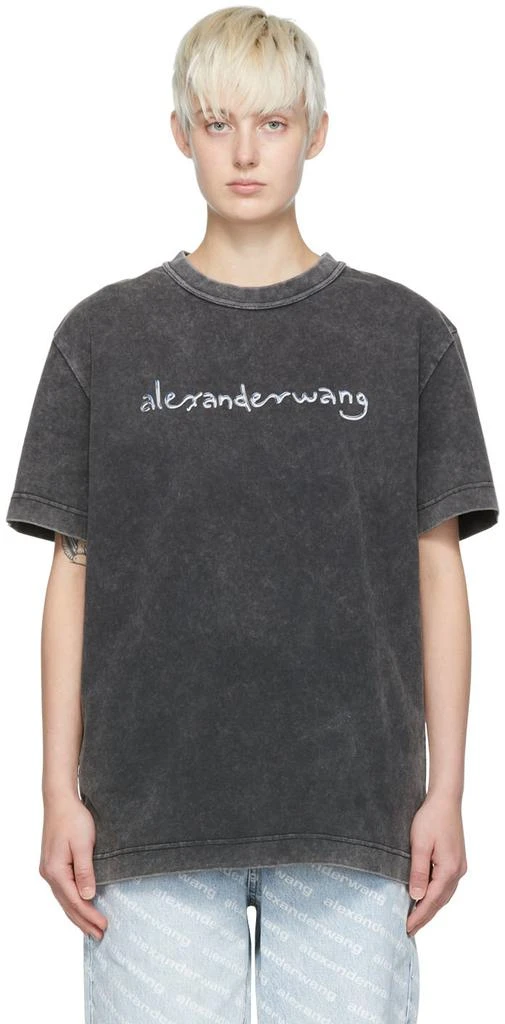 商品Alexander Wang|Black Cotton T-Shirt,价格¥1293,第1张图片