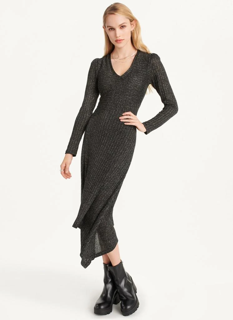 商品DKNY|Sparkle Ribbed Midi Dress,价格¥456,第2张图片详细描述