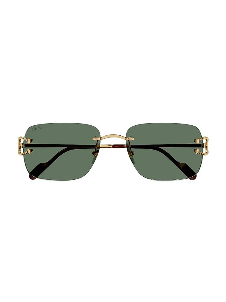 商品Cartier|C Décor 59 Square Rimless Sunglasses,价格¥9671,第2张图片详细描述