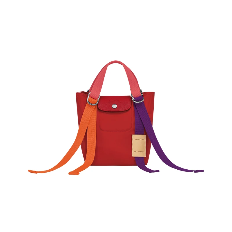 商品Longchamp|珑骧 女士帆布暗银色五金按扣开合饰有可调彩色节肩带迷你托特包（6色可选）,价格¥1122,第1张图片