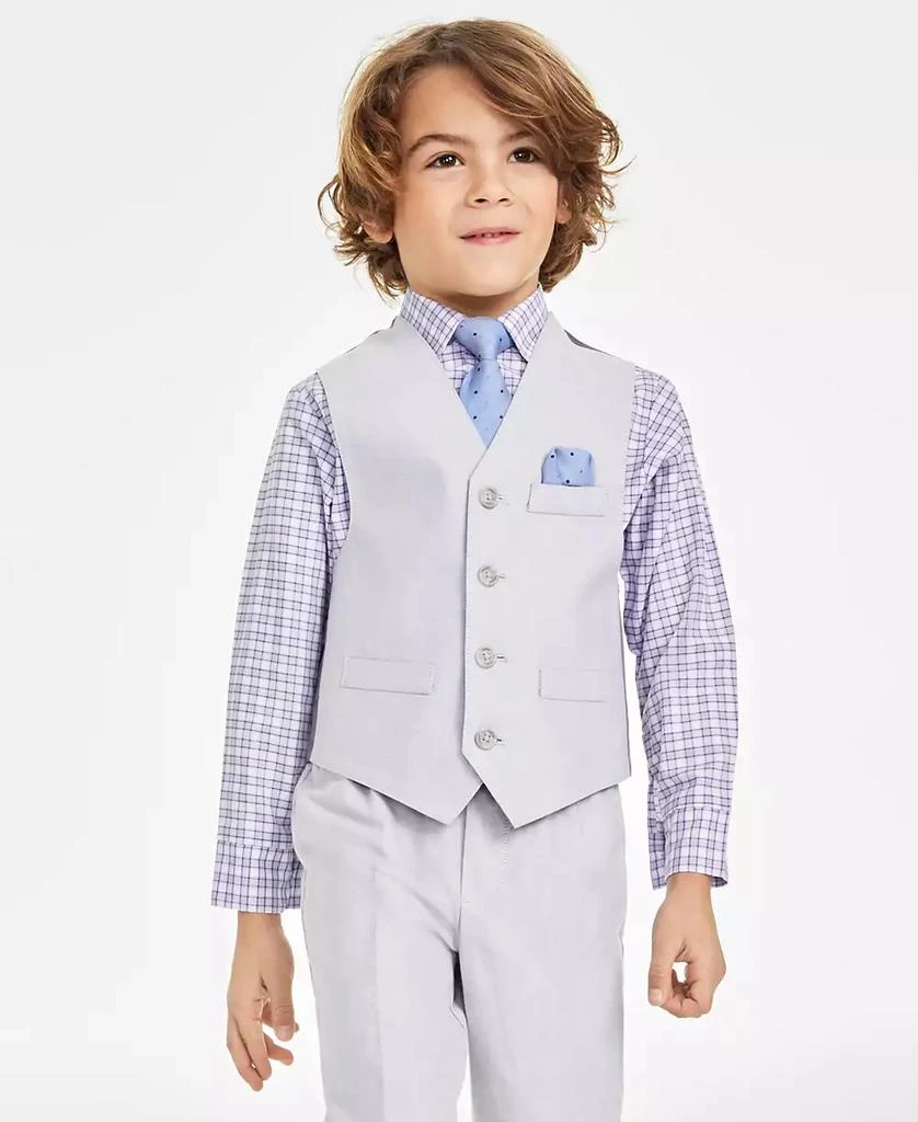 商品Nautica|Toddler and Little Boys Machine Washable Oxford Vest, Shirt, Pants, Necktie and Pocket Square, 5 Piece Set,价格¥194,第4张图片详细描述