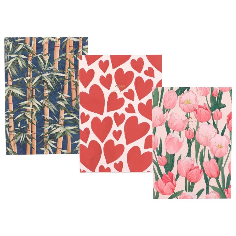 商品Wouf|Amsterdam tulips bamboo and amour notebooks a5 set,价格¥511,第1张图片