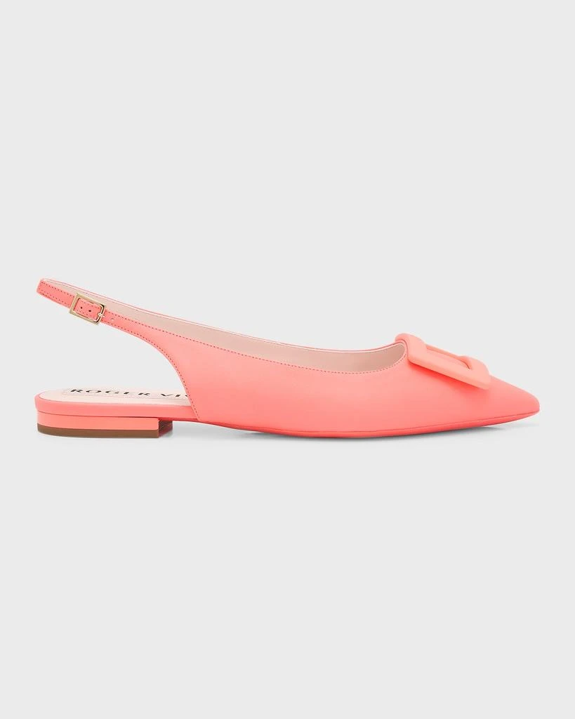 商品Roger Vivier|Grommettine Leather Slingback Ballerina Flats,价格¥6379,第1张图片