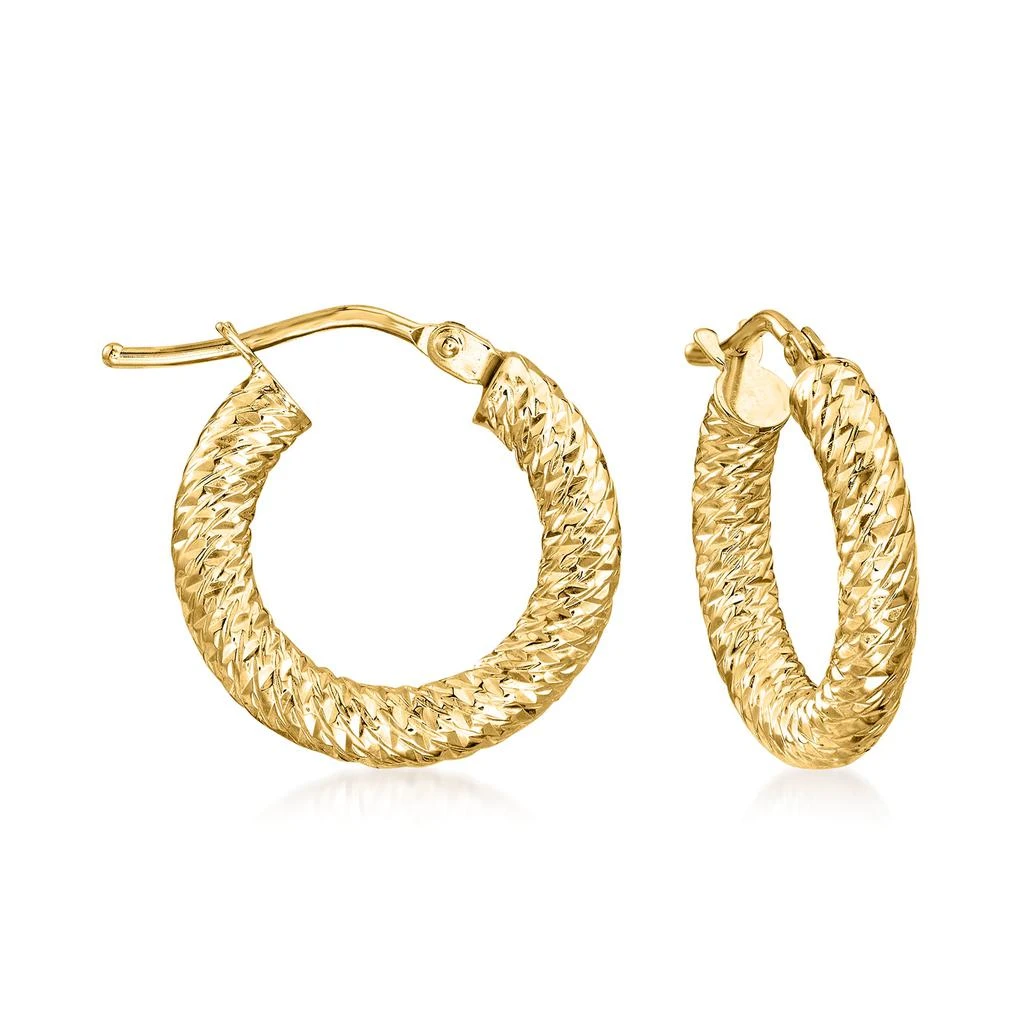 商品Ross-Simons|Ross-Simons Italian 14kt Yellow Gold Diamond-Cut Hoop Earrings,价格¥962,第1张图片