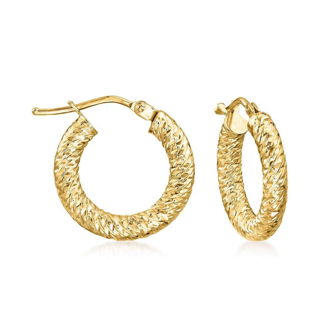 商品Ross-Simons|Italian 14kt Yellow Gold Diamond-Cut Hoop Earrings,价格¥1343,第1张图片