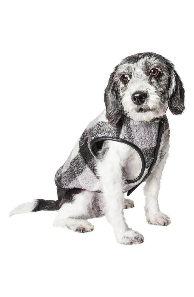 商品PET LIFE|Black Boxer Classical Plaid Insulated Dog Coat,价格¥306,第4张图片详细描述