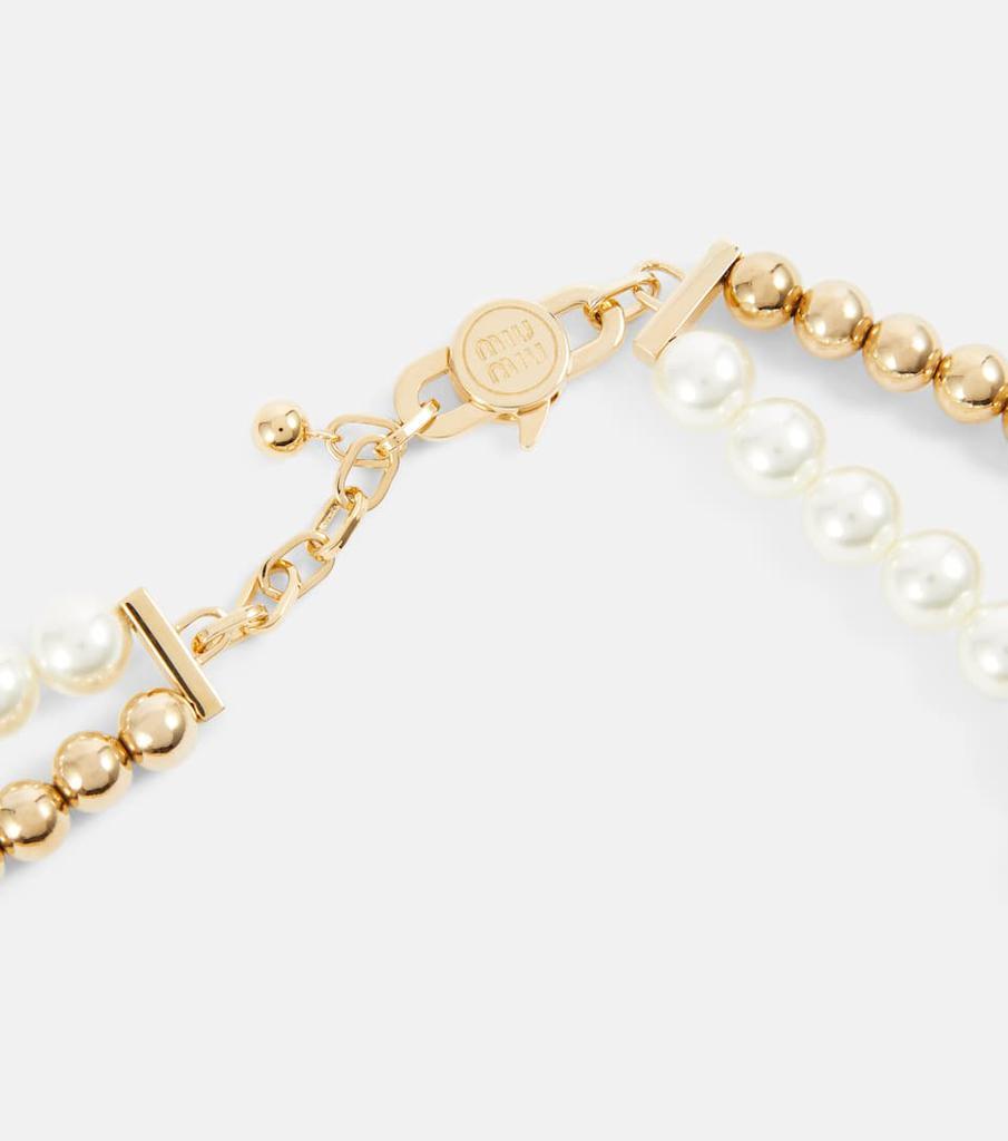 商品Miu Miu|Faux pearl necklace,价格¥7223,第4张图片详细描述