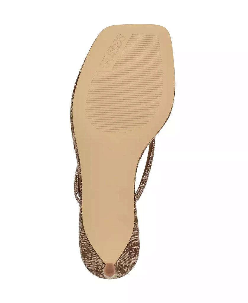 商品GUESS|Women's Mayan Rhinestone Thong Kitten Heel Sandals,价格¥470,第5张图片详细描述