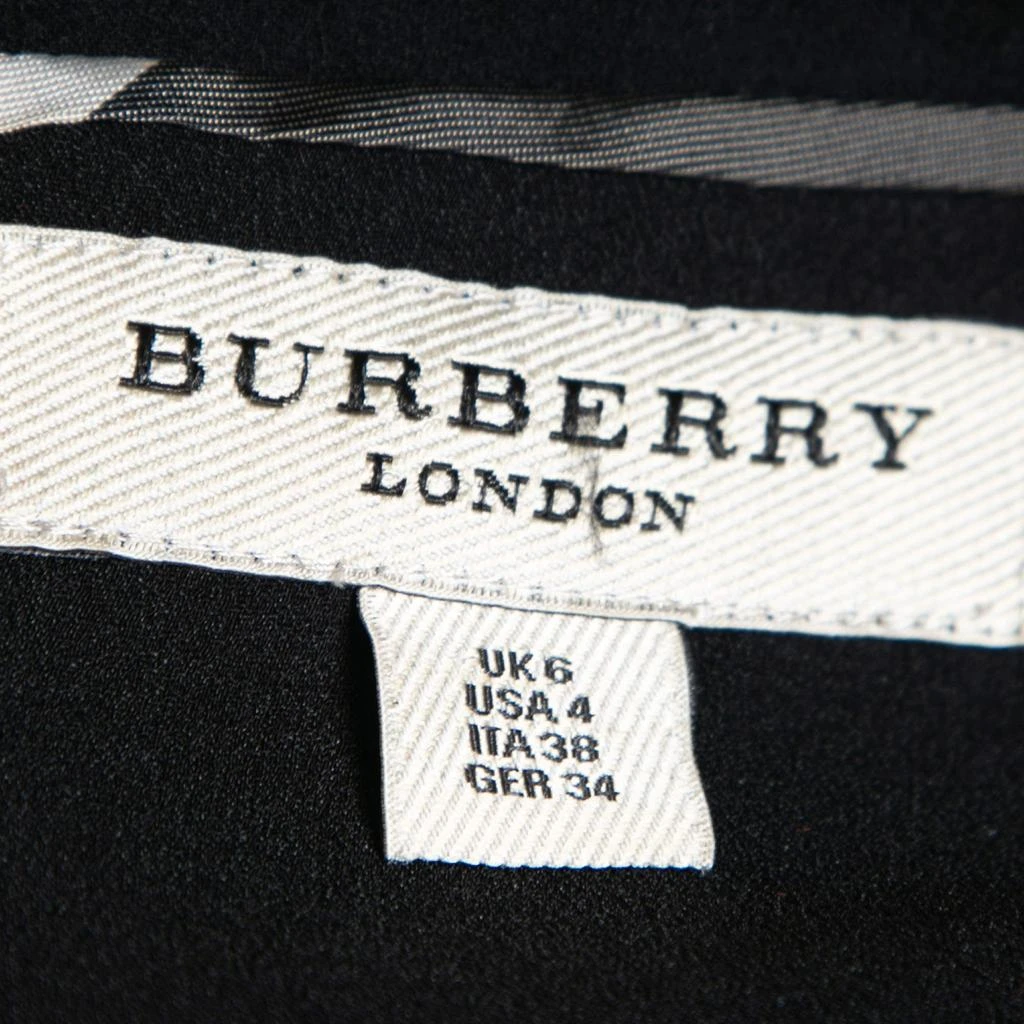 商品[二手商品] Burberry|Burberry London Black Silk Gathered Waist Short Sleeve Dress S,价格¥1129,第4张图片详细描述