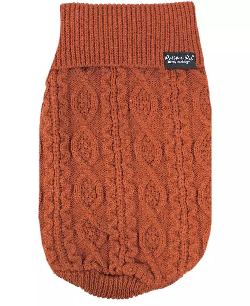 商品Parisian Pet|Cable Knit Terracotta Dog Sweater,价格¥210,第1张图片