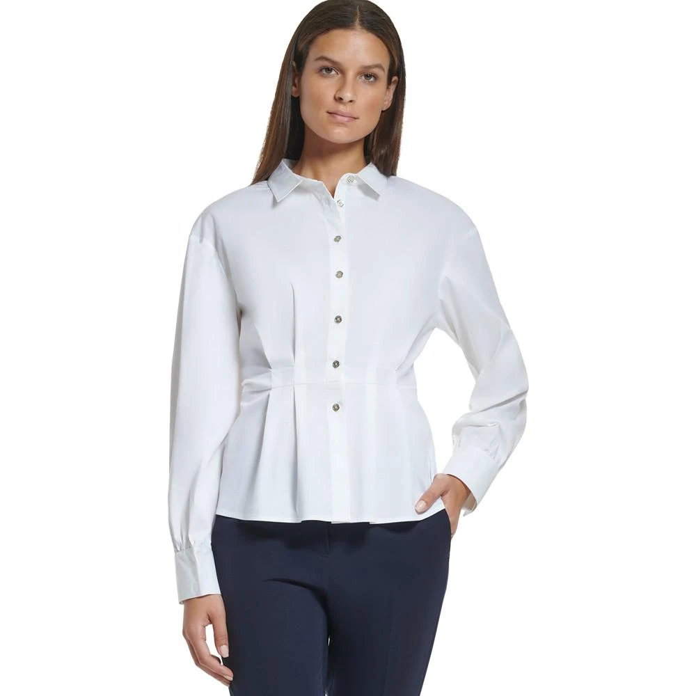 商品Tommy Hilfiger|Women's Structured Peplum-Waist Shirt,价格¥252,第1张图片