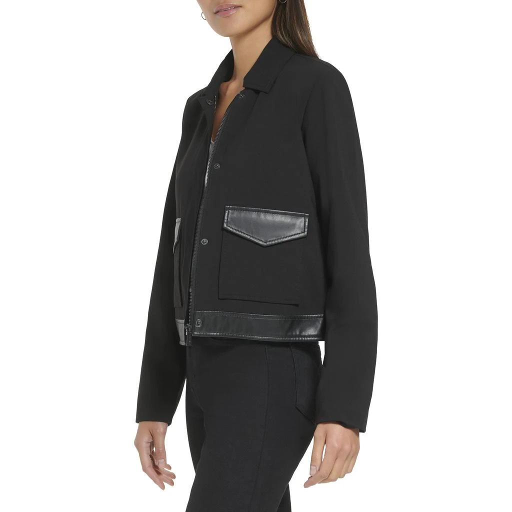 商品Calvin Klein|Zip Jacket with PU Trim,价格¥923,第3张图片详细描述