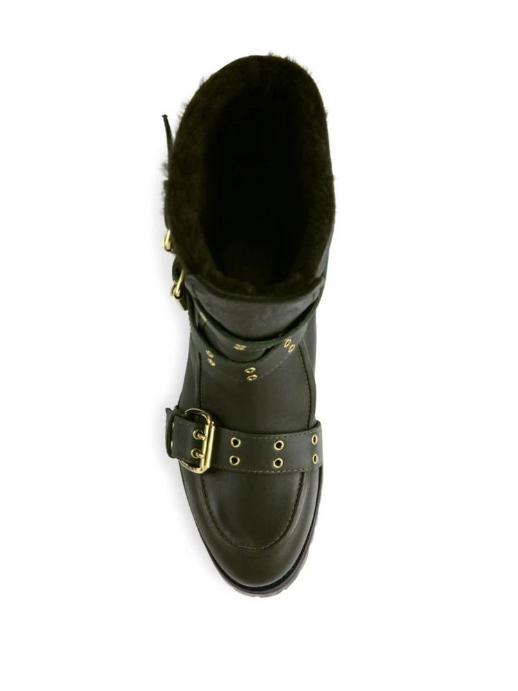 商品Jimmy Choo|Deryn Flat Leather & Shearling Boots,价格¥4796,第4张图片详细描述