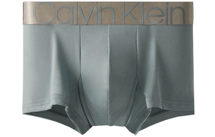 商品[国内直发] Calvin Klein|【炫光引力带】CK/ 光泽腰边细滑防夹臀贴身平角内裤 男款 灰色,价格¥273,第1张图片