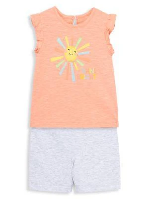 商品Little Me|​Baby Girl's 3-Piece Sunshine T-Shirt & Shorts Set,价格¥103,第1张图片