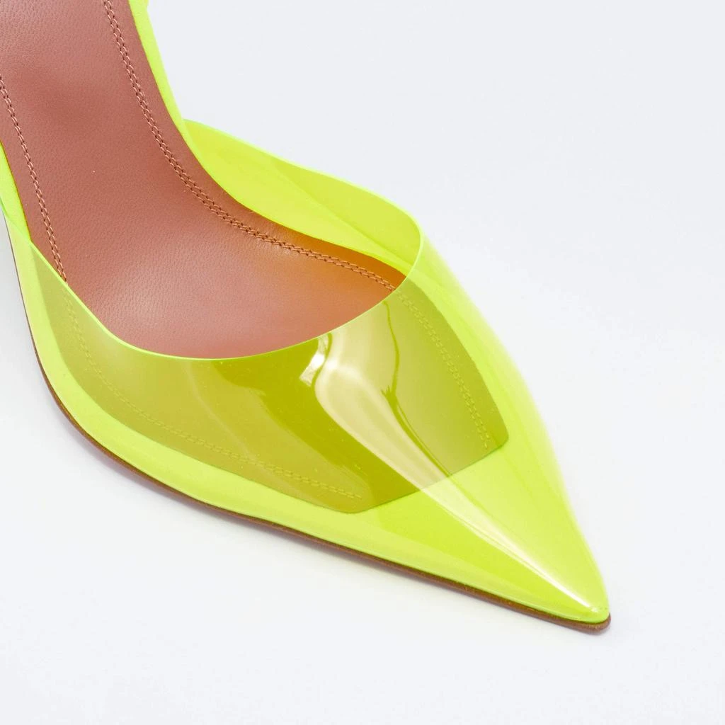 Amina Muaddi Neon Yellow PVC Holli Glass Slingback Sandals Size 40 商品