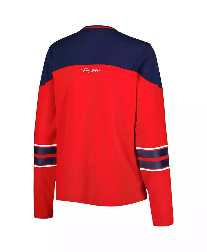 商品Tommy Hilfiger|Women's Red Washington Capitals Abigail V-Neck Long Sleeve T-shirt,价格¥307,第2张图片详细描述