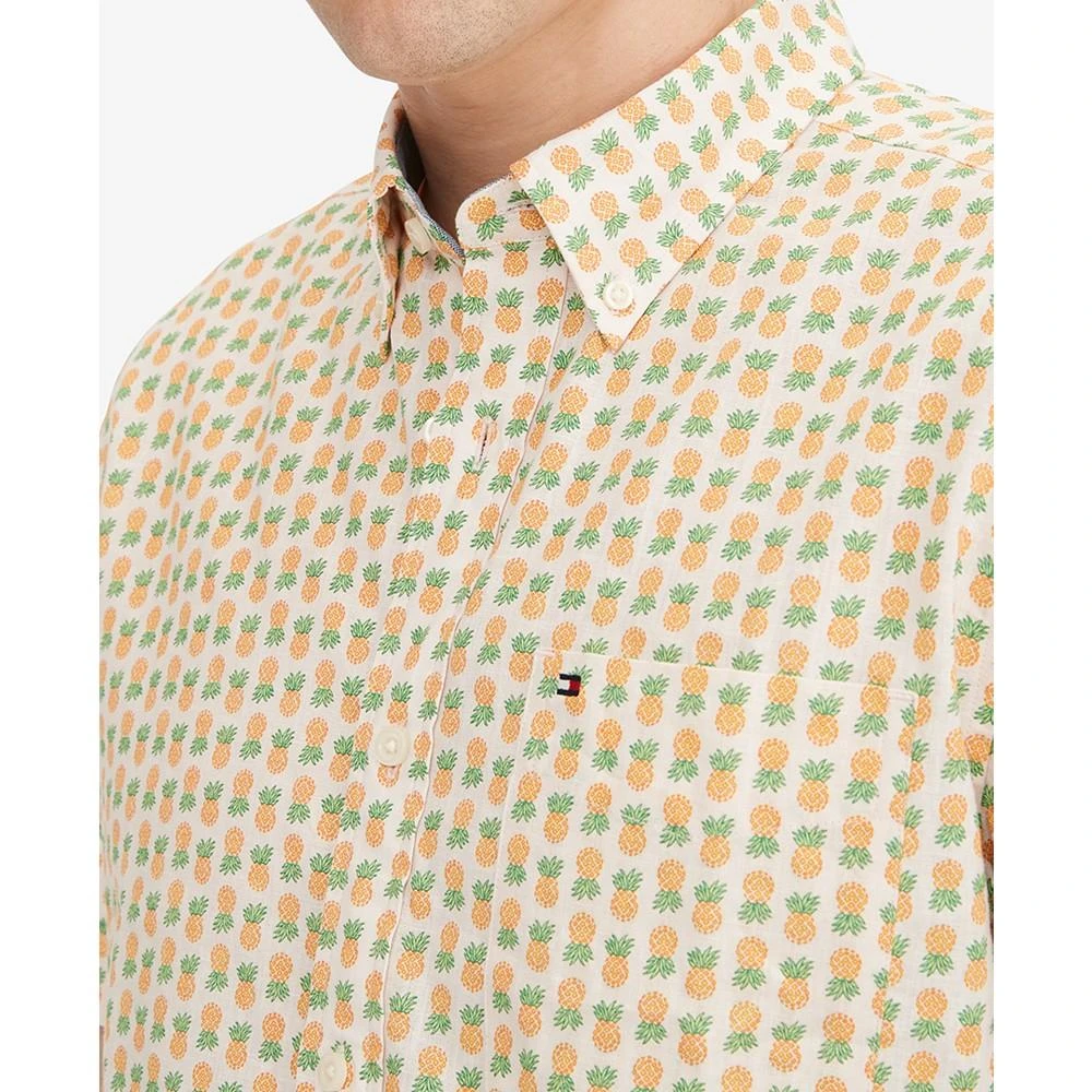 商品Tommy Hilfiger|Men's Pineapple Critter Cotton Linen Custom Fit Shirt,价格¥186,第3张图片详细描述