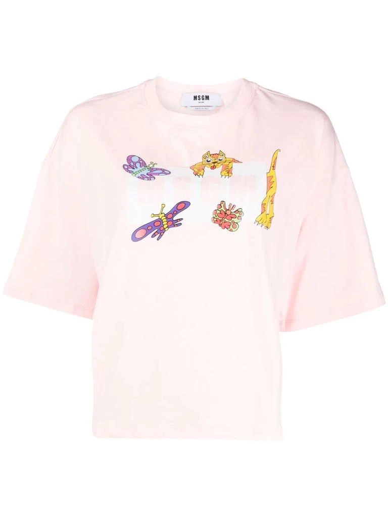 商品MSGM|MSGM logo-print short-sleeve T-shirt,价格¥728,第1张图片