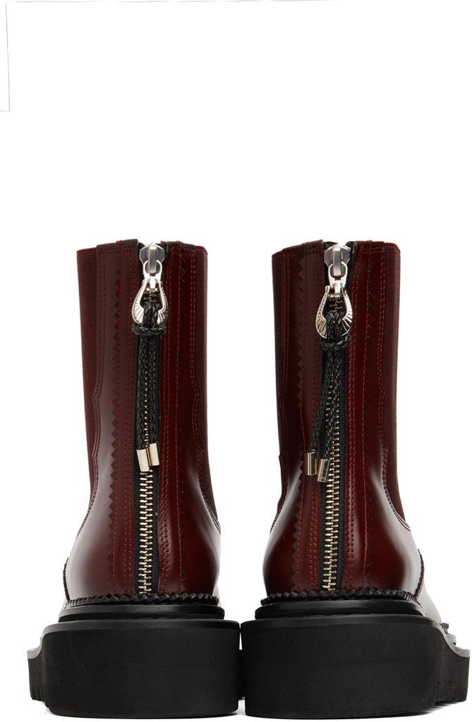 商品Toga Pulla|Burgundy Side Gore Metal Boots,价格¥3671,第4张图片详细描述