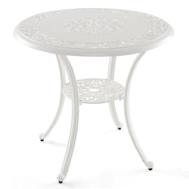 商品Hivvago|31.5 Inch Round Patio Dining Table for 4 Cast Aluminum with 2-Inch Umbrella Hole,价格¥2433,第1张图片