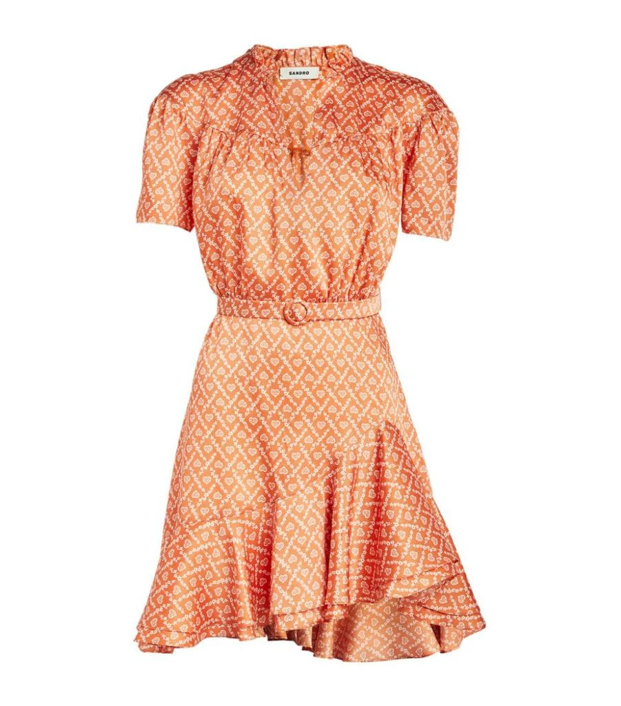 商品Sandro|Belted Heart Print Mini Dress,价格¥1530,第1张图片