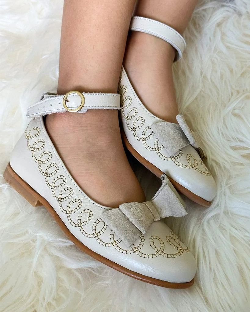 商品Petite Maison Kids|Girl's Alexis Embroidered Leather Mary Jane Flats, Size 5-13,价格¥1353,第2张图片详细描述