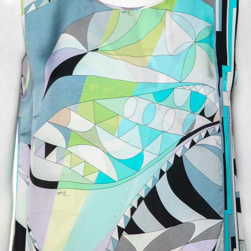 商品[二手商品] EMILIO PUCCI|Emilio Pucci Multicolor Printed Silk Sleeveless Top M,价格¥824,第4张图片详细描述