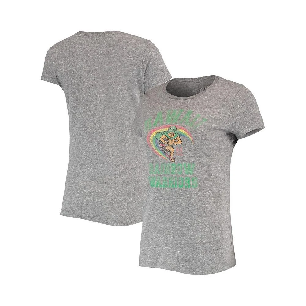 商品The Original Retro Brand|Men's Heathered Gray Hawaii Warriors Tri-Blend T-shirt,价格¥241,第1张图片