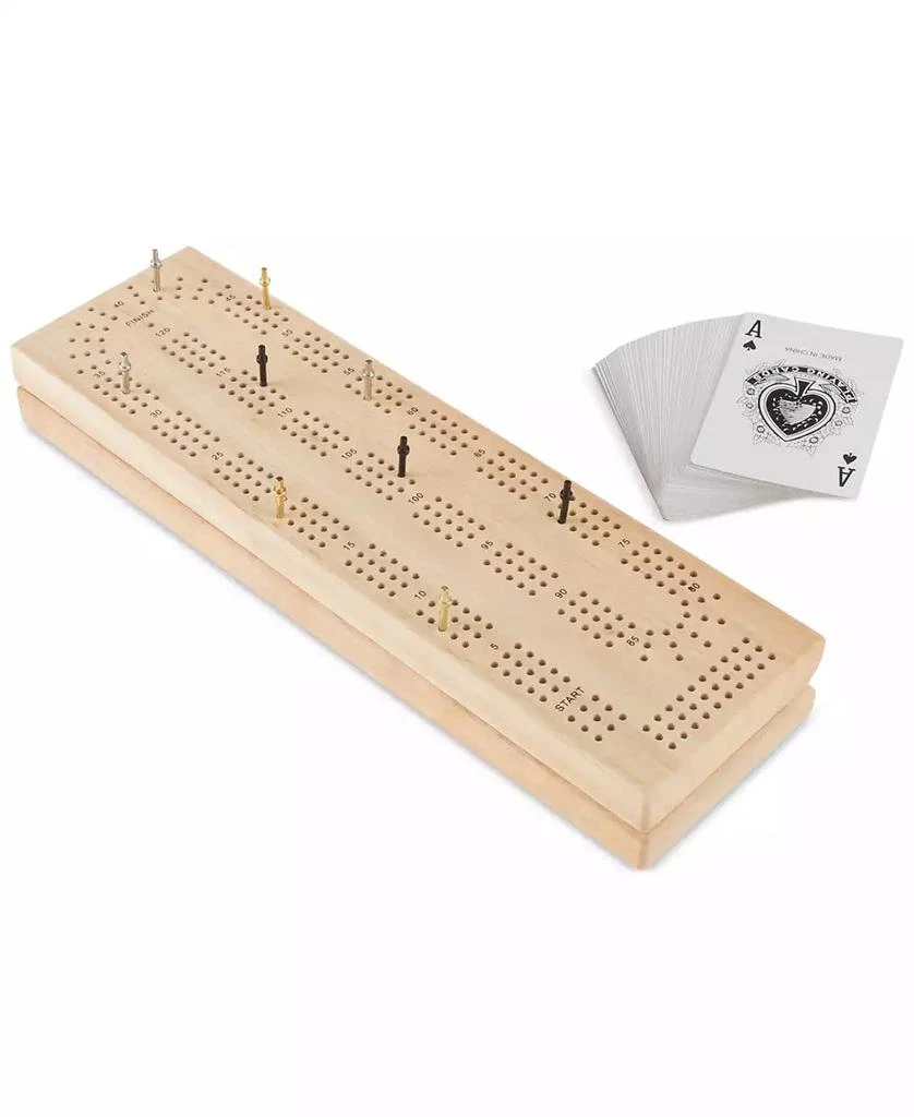 商品Trademark Global|62-Pc. Wood Cribbage Board Game Set,价格¥128,第1张图片