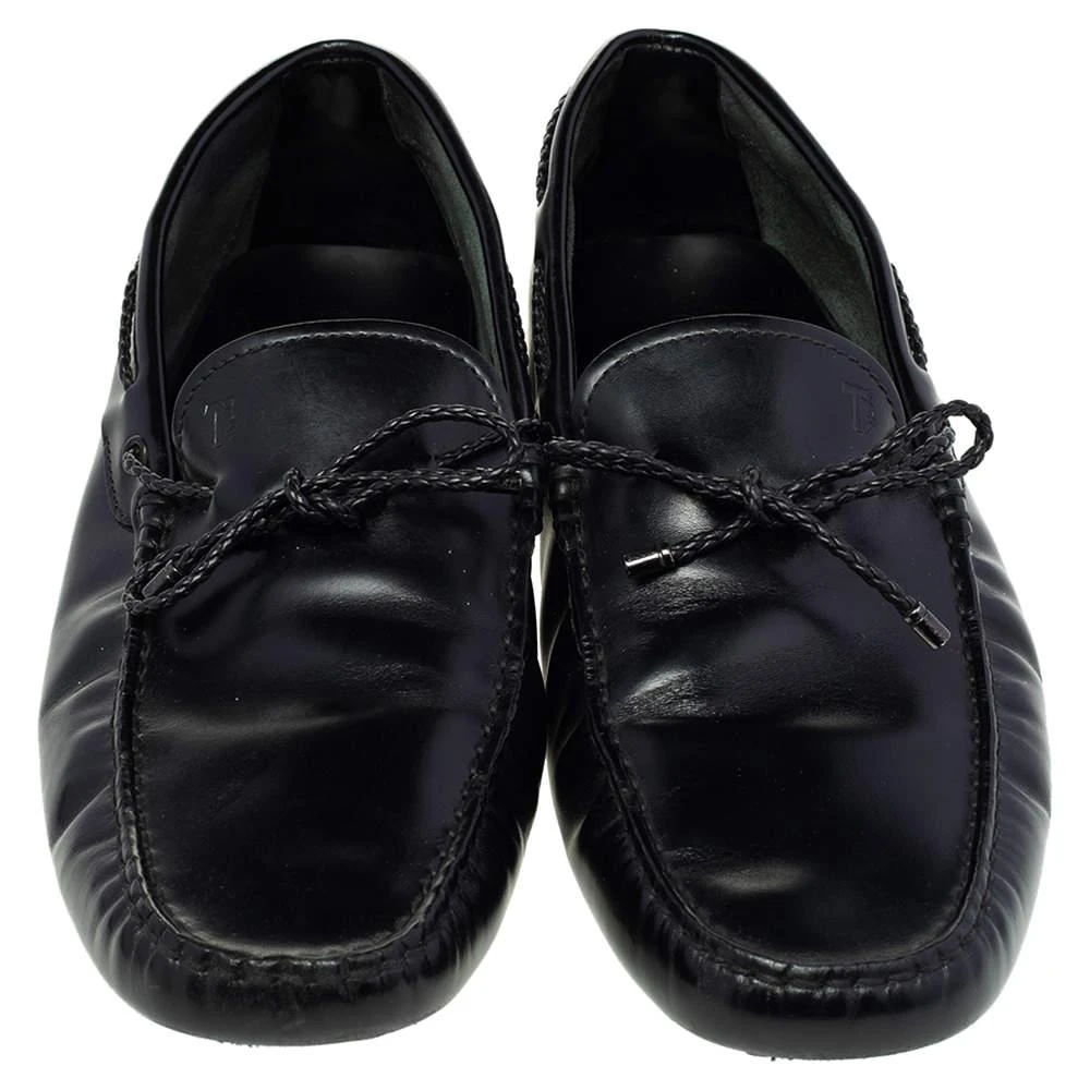 商品[二手商品] Tod's|Tod's Black Leather Bow Slip-On Loafers Size 44,价格¥2177,第3张图片详细描述