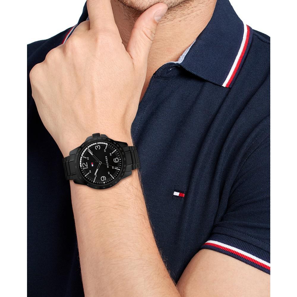 商品Tommy Hilfiger|Men's Black-Tone Stainless Steel Bracelet Watch 46mm, Created for Macy's,价格¥1143,第6张图片详细描述