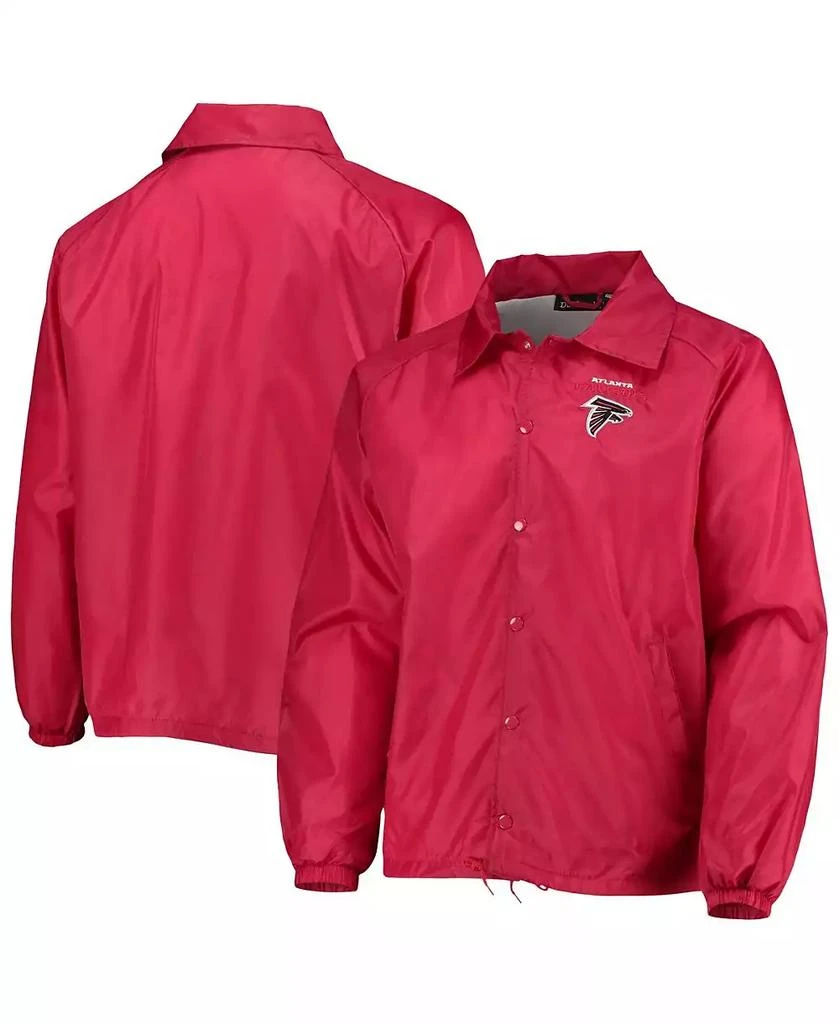 商品Dunbrooke|Men's Red Atlanta Falcons Coaches Classic Raglan Full-Snap Windbreaker Jacket,价格¥277,第1张图片