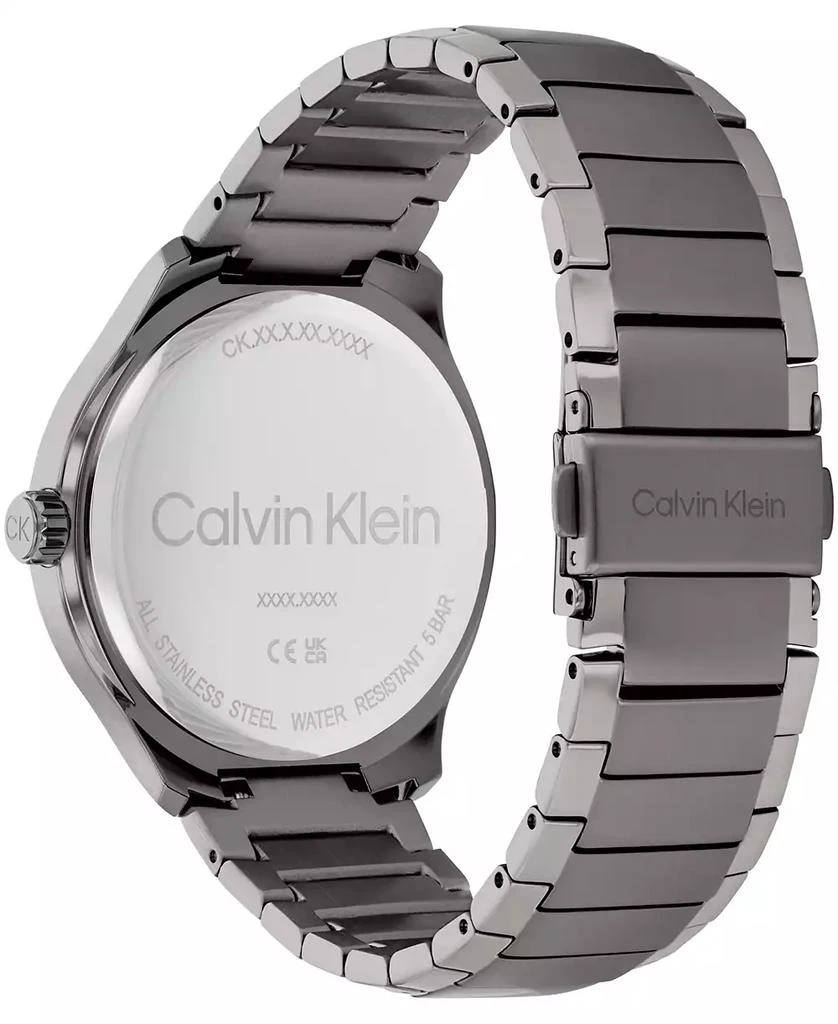 商品Calvin Klein|Men's 3H Quartz Gray Stainless Steel Bracelet Watch 43mm,价格¥996,第3张图片详细描述