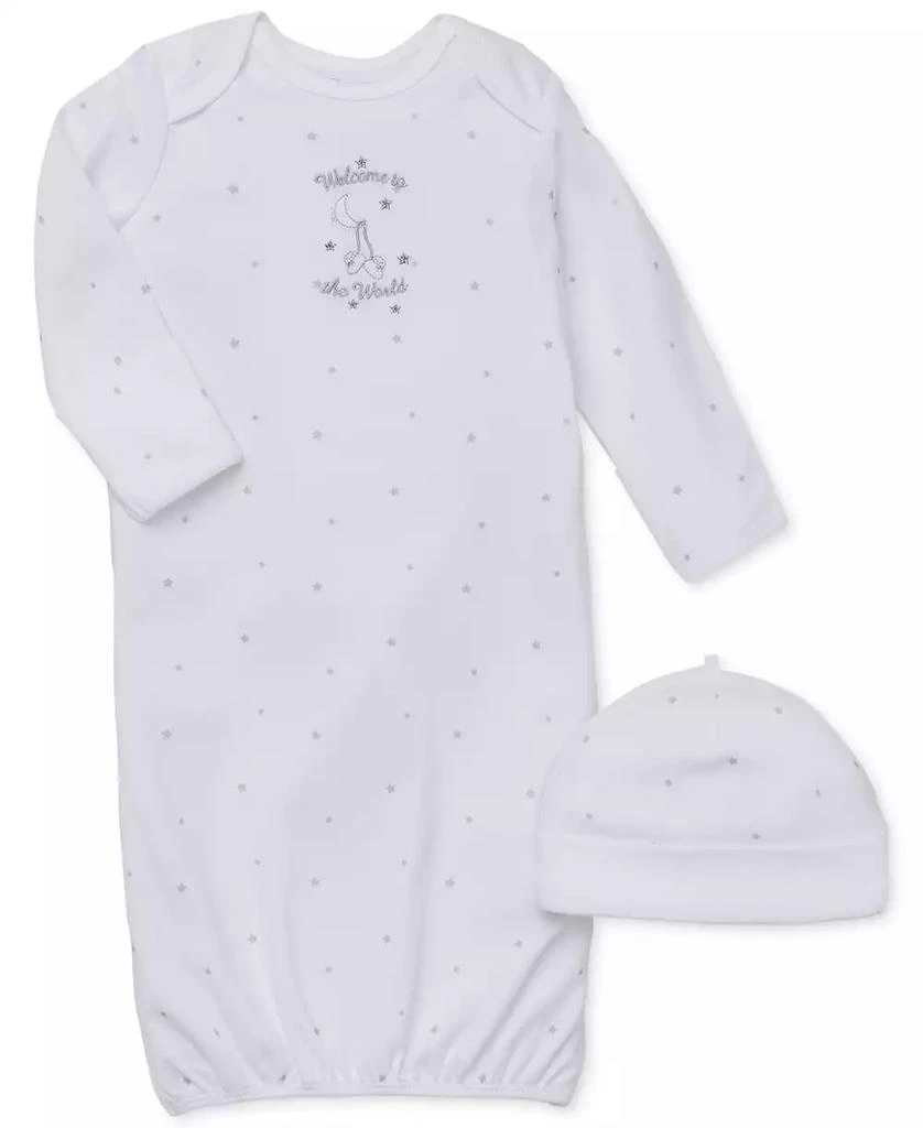 商品Little Me|婴儿Baby Boys' or Baby Girls' 2-Piece Welcome World Hat & Gown Set,价格¥100,第1张图片