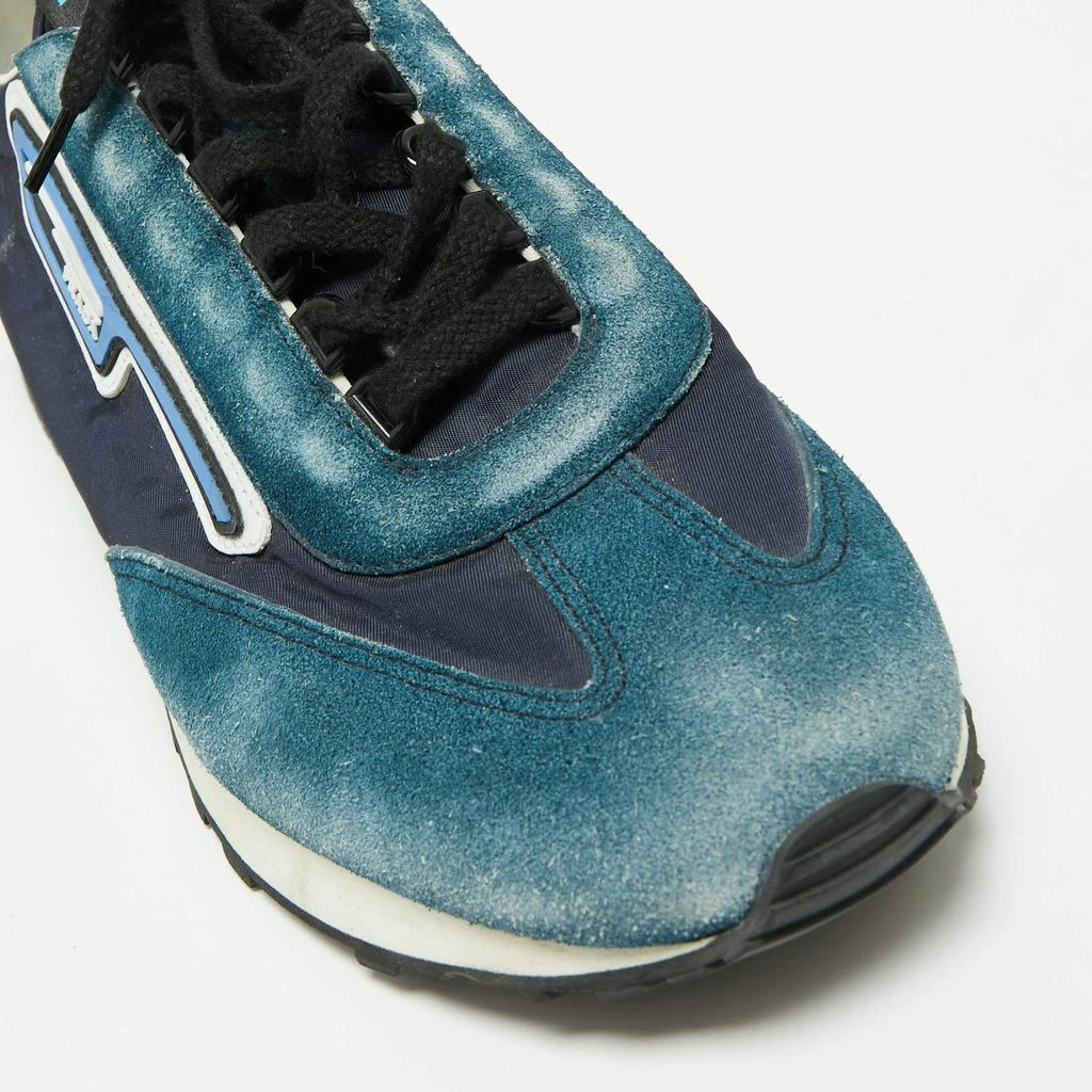 Prada Blue Suede And Nylon Low Top Sneakers Size 42 商品