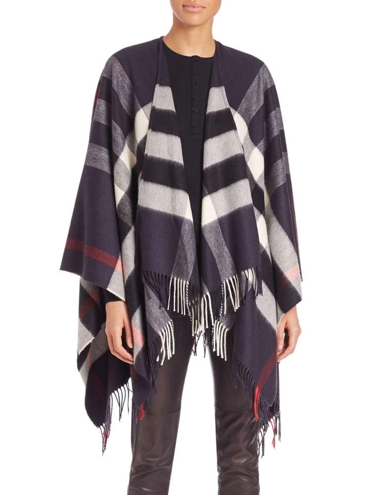 商品Burberry|Collette Merino Wool & Cashmere Check Cape,价格¥5974,第1张图片