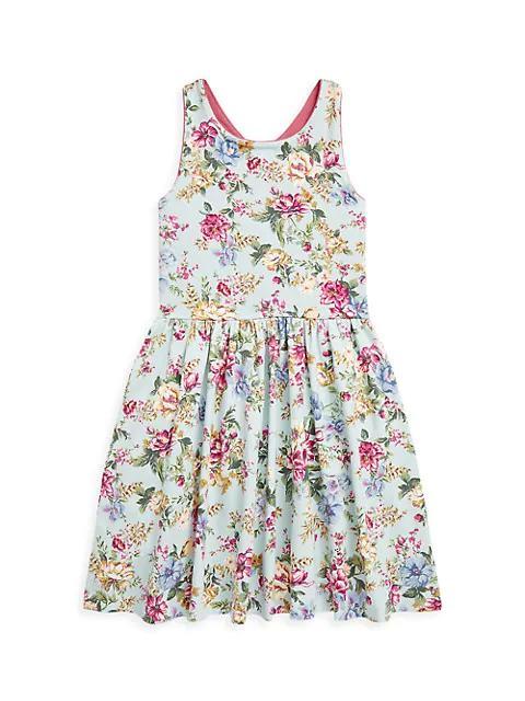 商品Ralph Lauren|Little Girl's & Girl's Floral Crossback Dress,价格¥219-¥239,第1张图片