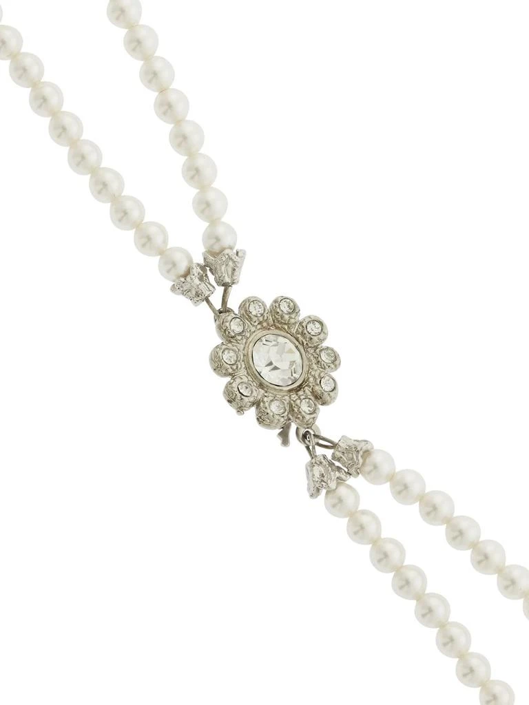 商品Alessandra Rich|Double Imitation Pearl Necklace W/flower,价格¥2988,第3张图片详细描述