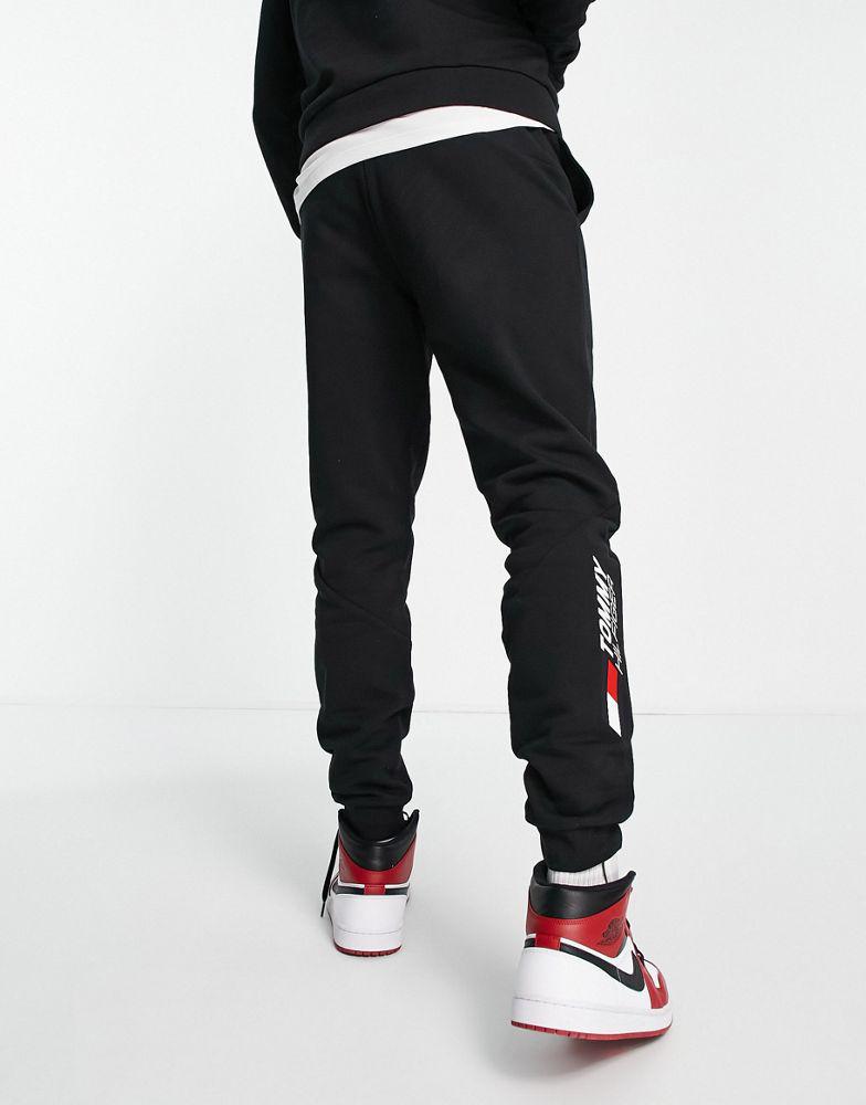 Tommy Hilfiger Performance essentials logo cuffed joggers in black商品第2张图片规格展示