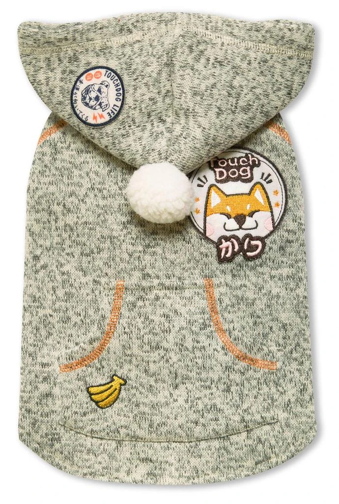 商品Touchdog|Hippie Embellished Designer Sleeveless Pompom Pet Dog Hooded Sweater,价格¥304,第1张图片