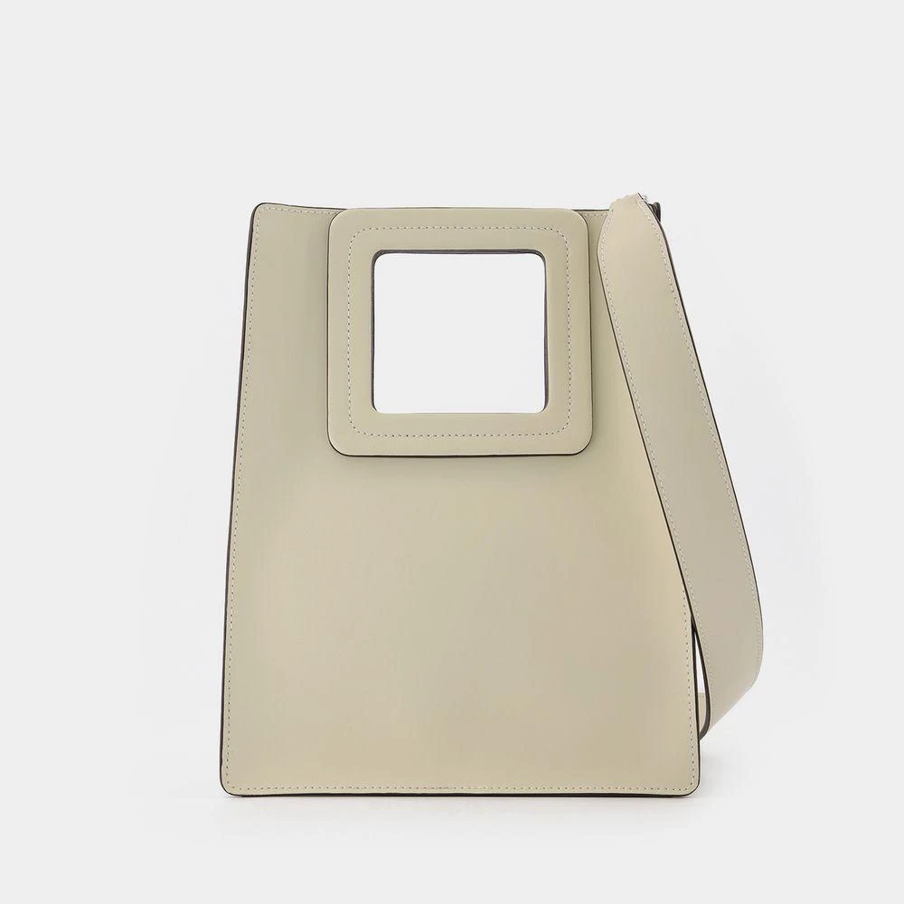 商品Staud|Shirley Tall Leather Tote Bag in Cream Leather,价格¥1837,第1张图片