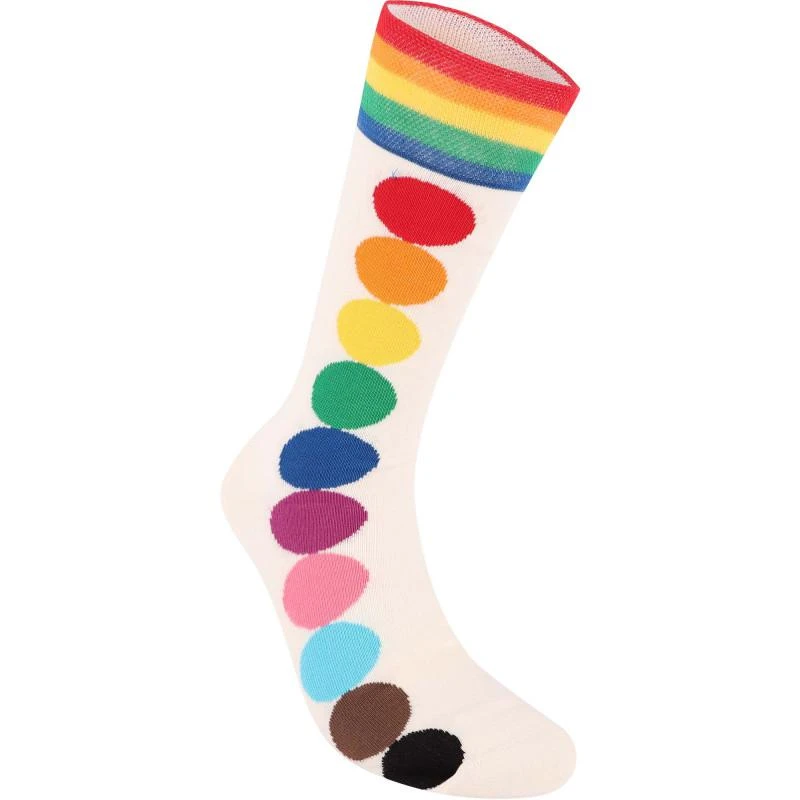 商品Happy Socks|Rainbow dots logo socks in white,价格¥92,第2张图片详细描述