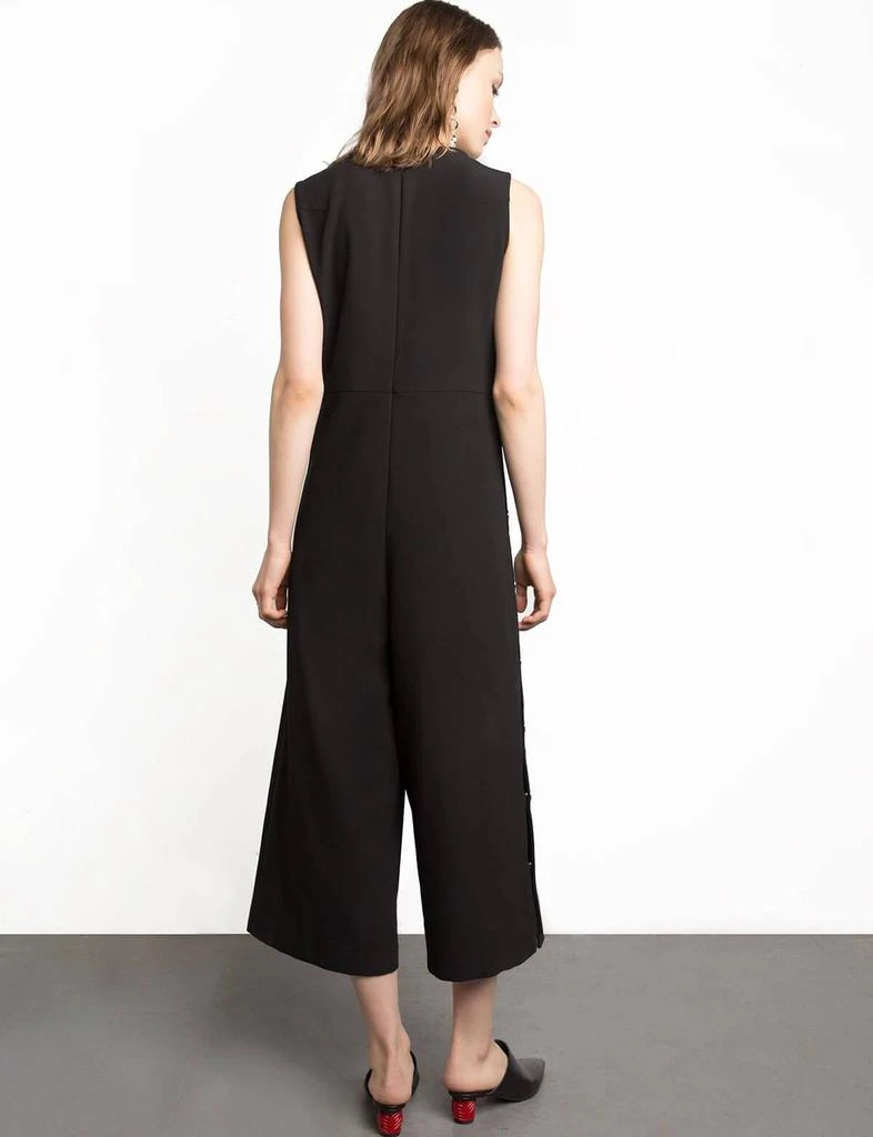 商品Pixie Market|Black Snap Button Wide Leg Jumpsuit,价格¥599,第3张图片详细描述