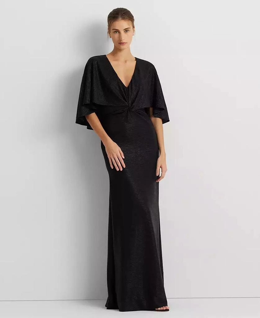 商品Ralph Lauren|Women's Twist-Front Cape-Overlay Gown,价格¥662,第1张图片