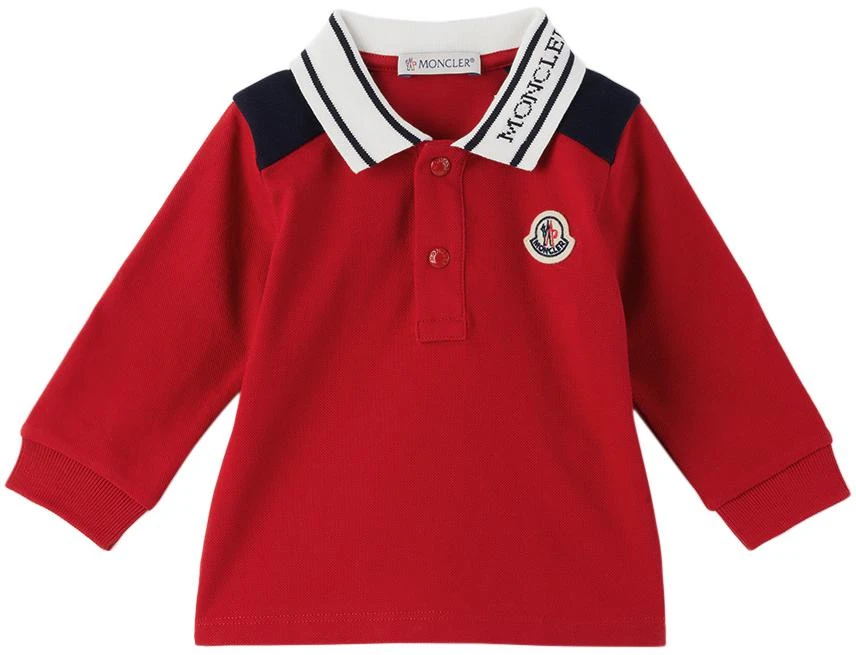 商品Moncler|红色贴饰婴儿 Polo 衫,价格¥1696,第1张图片