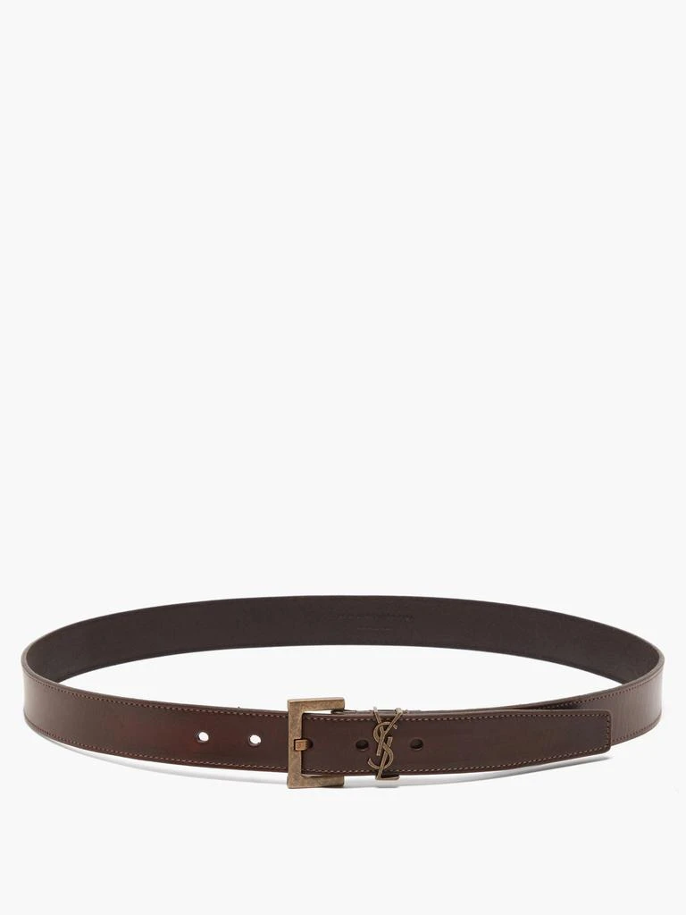 商品Yves Saint Laurent|YSL-monogram leather belt,价格¥4200,第4张图片详细描述