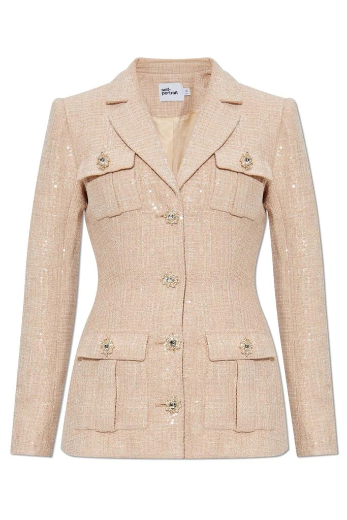 商品Self Portrait|Self-Portrait Sequin-Embellished Tailored Blazer,价格¥3604,第1张图片
