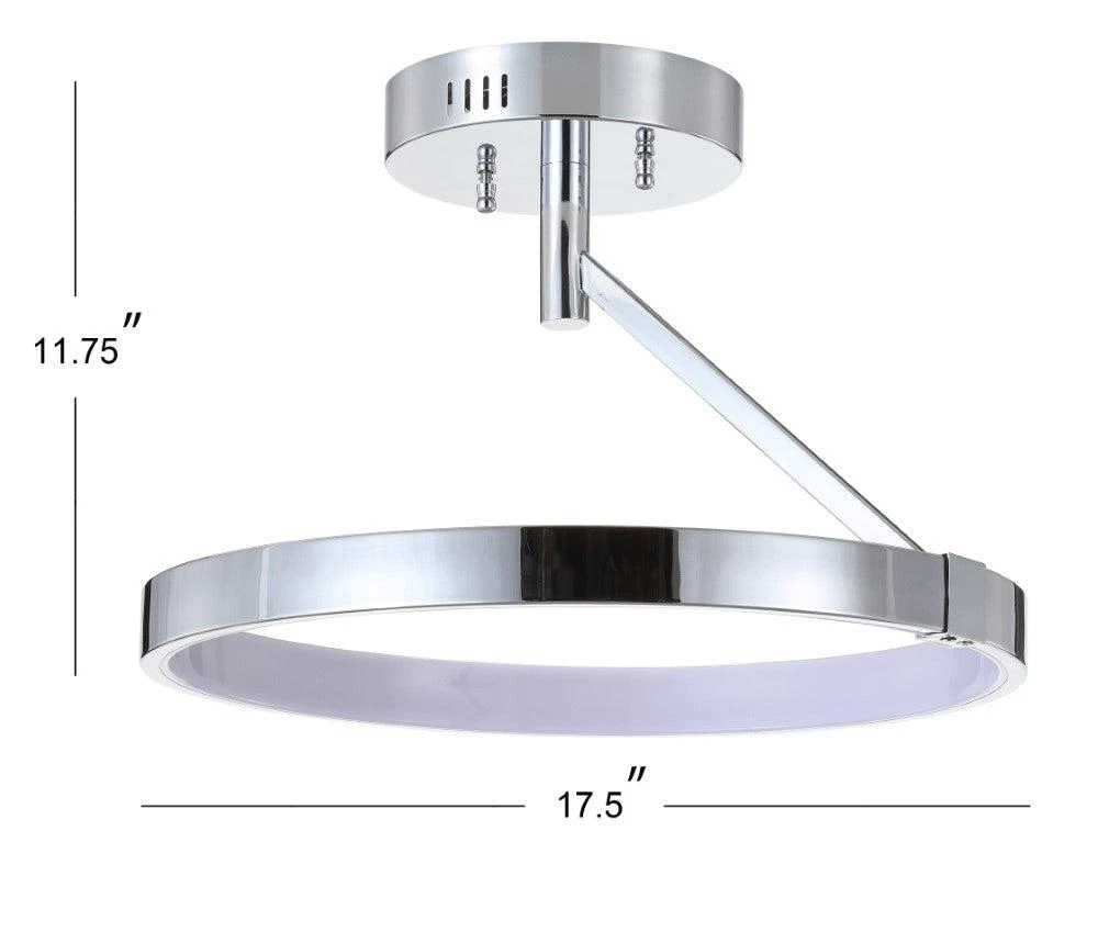 商品JONATHAN Y|Owen 17.5" Dimmable Integrated LED Metal Semi-Flush Mount,价格¥1896,第4张图片详细描述
