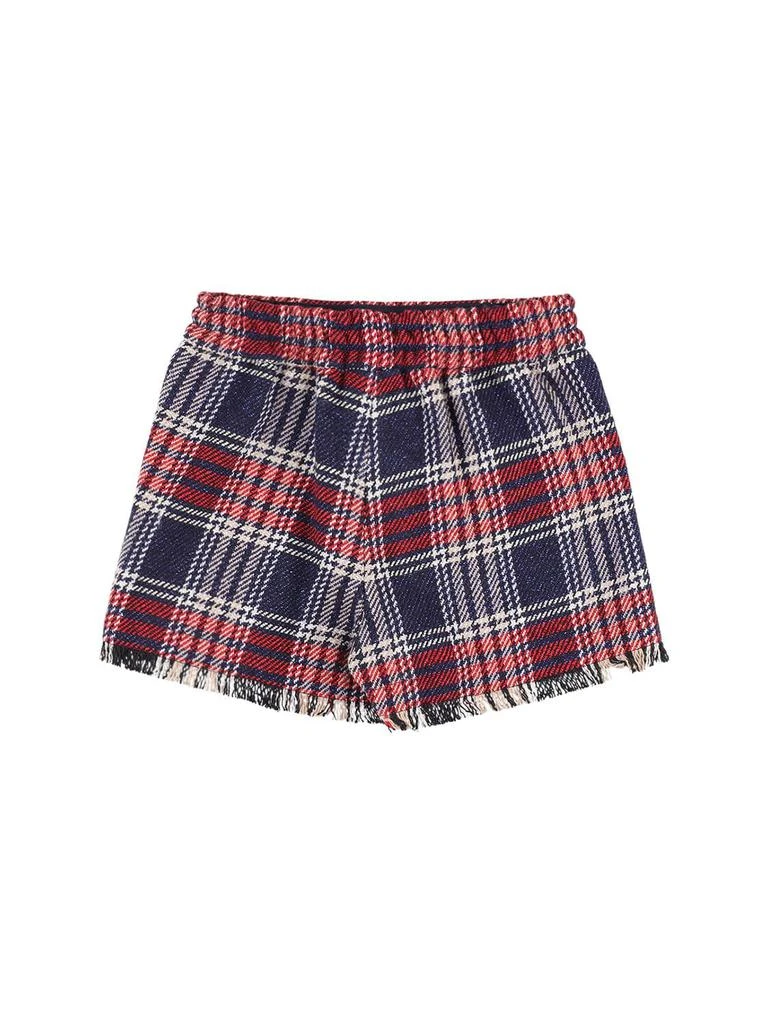 商品MONNALISA|Tartan Print Cotton Blend Shorts,价格¥581,第2张图片详细描述